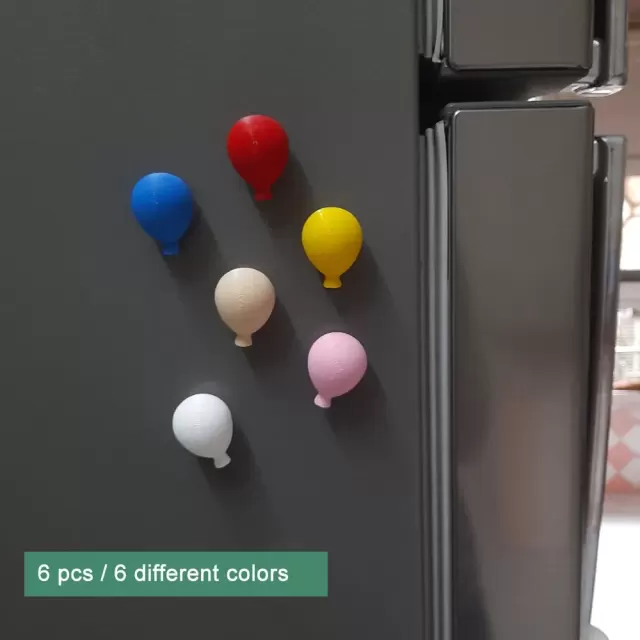 Colourful Balloon Magnets for Refrigerator Office Cabinets Whiteboards Photo, Set of 6